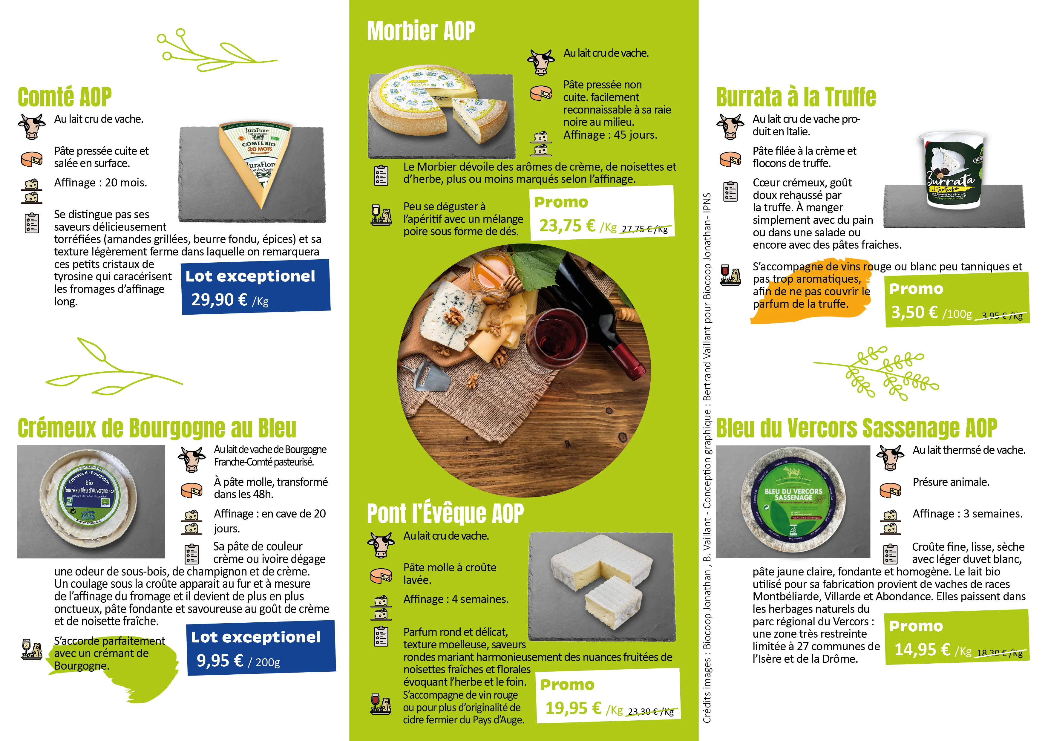 Flyer catalogue des fromages pour une campagne commerciale