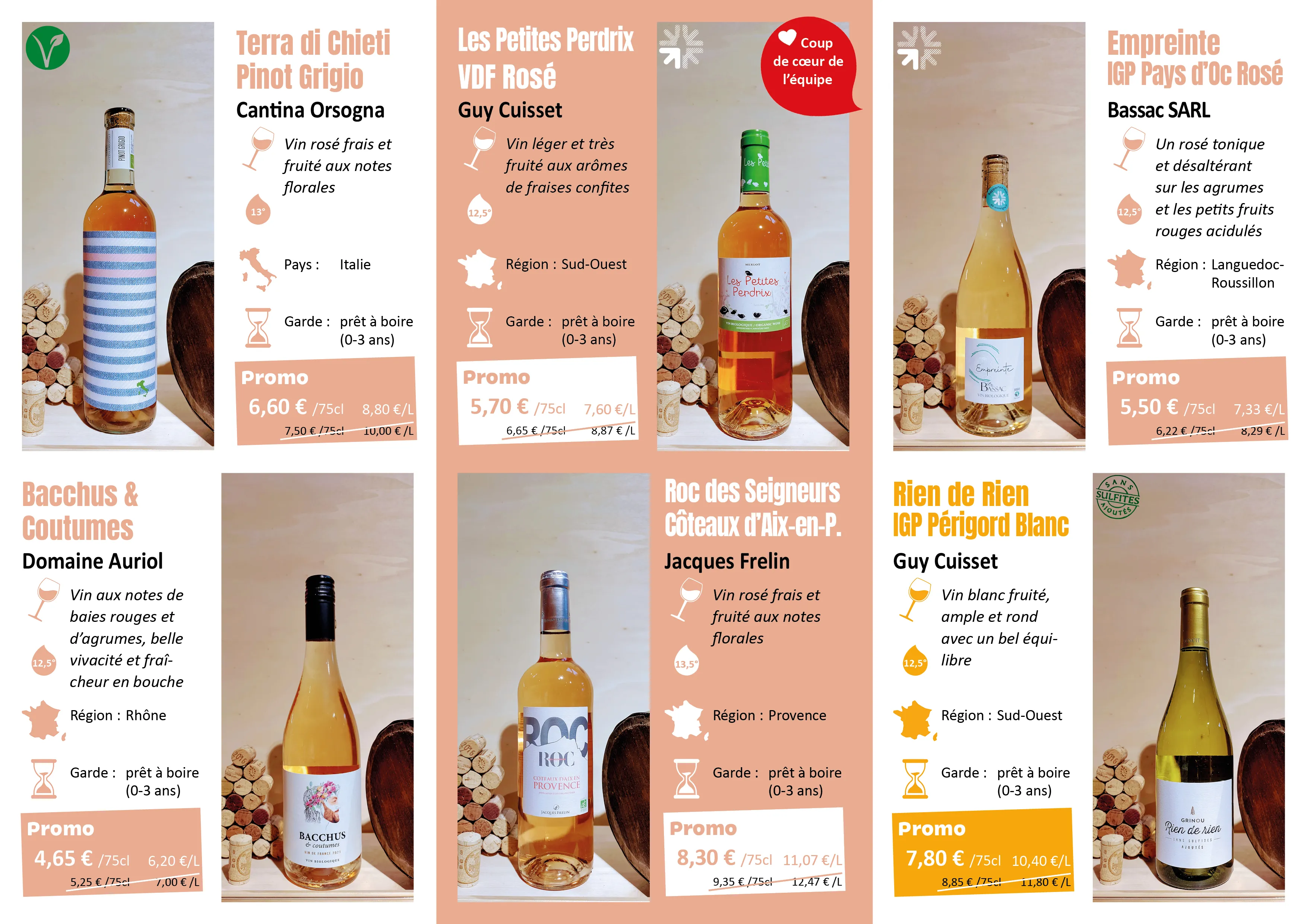 Flyer catalogue des vins pour une campagne commerciale