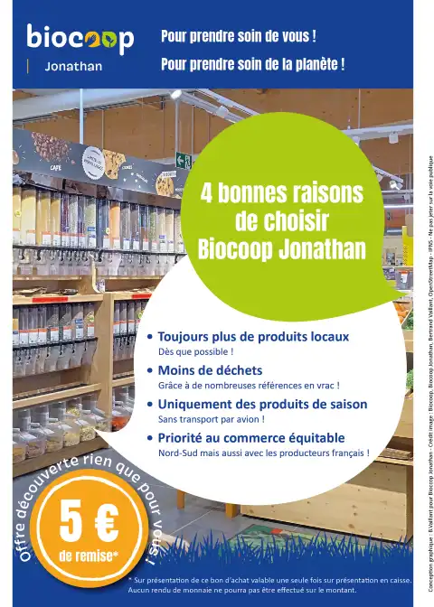 Flyer de présentation d’une épicerie Biocoop