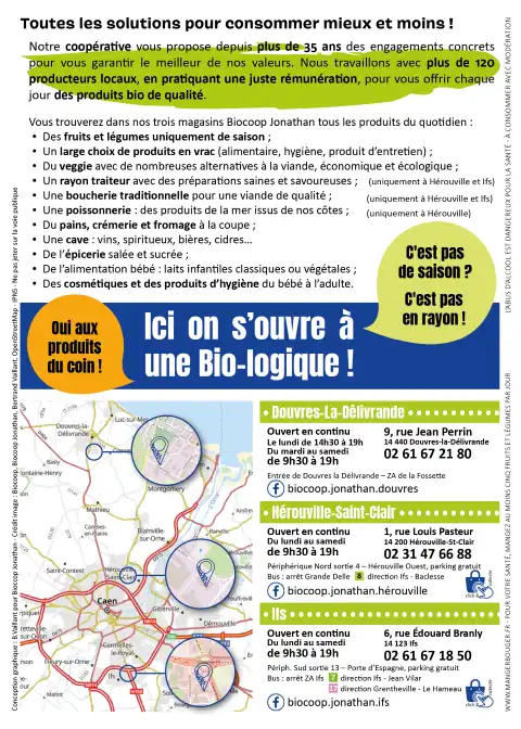 Flyer de présentation d’une épicerie Biocoop